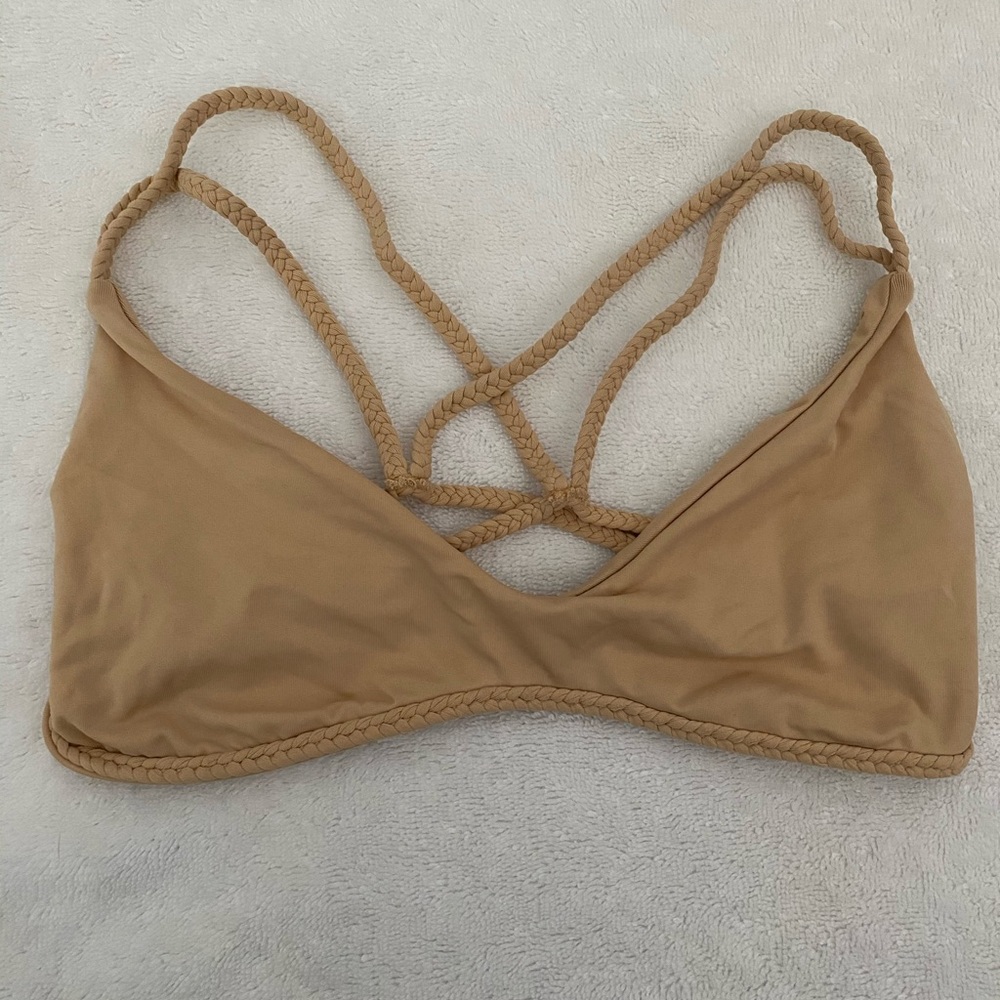 Frankie’s Bikinis Kaia Swim Top Extra Small Nude